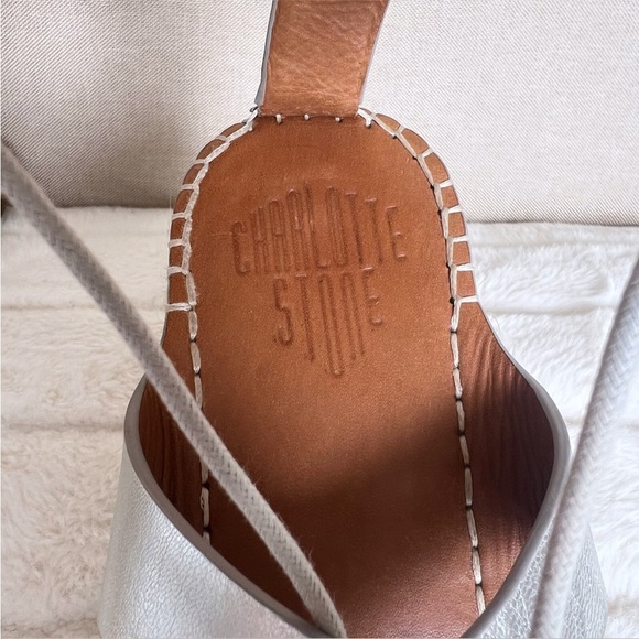 CHARLOTTE STONE Silver Metallic Leather Joni Gladiator Espadrille Sandals Sz 10 - Picture 15 of 16